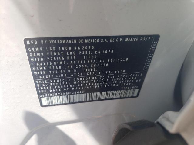 2022 VOLKSWAGEN TAOS SEL 3VVJX7B26NM025448