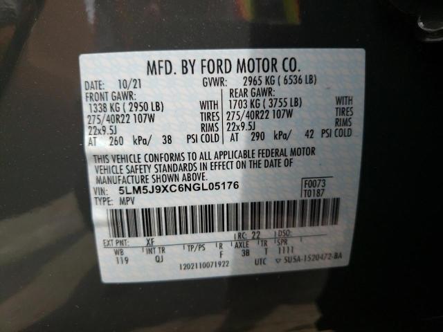 2022 LINCOLN AVIATOR BL 5LM5J9XC6NGL05176