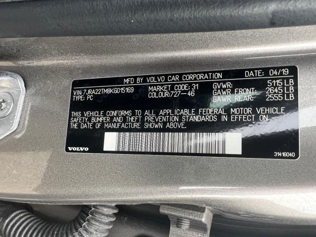 2019 VOLVO S60 T6 R-D 7JRA22TM8KG015169