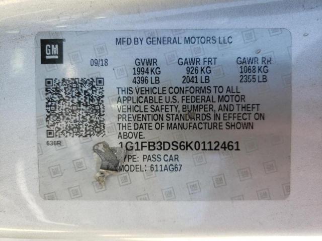 2019 CHEVROLET CAMARO LS - 1G1FB3DS6K0112461