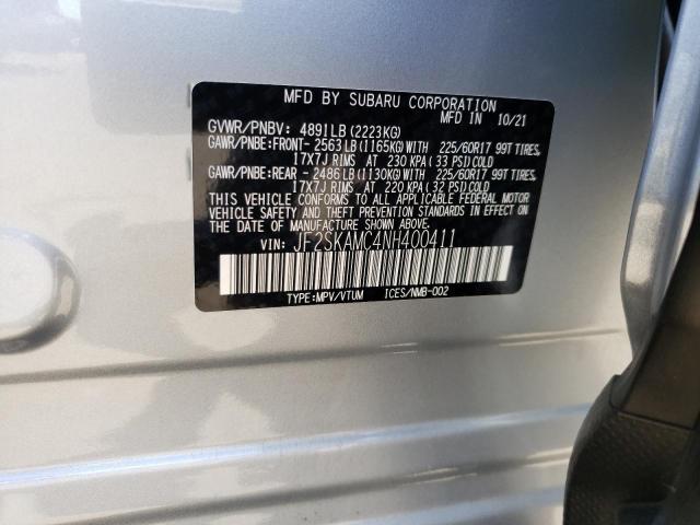 2022 SUBARU FORESTER W JF2SKAMC4NH400411