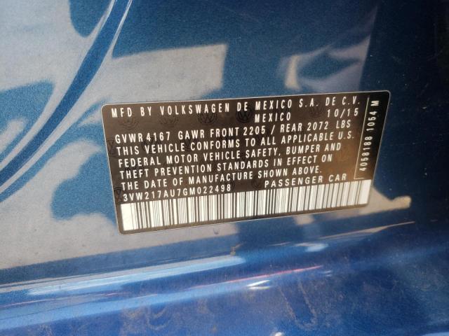 2016 VOLKSWAGEN GOLF S/SE 3VW217AU7GM022498