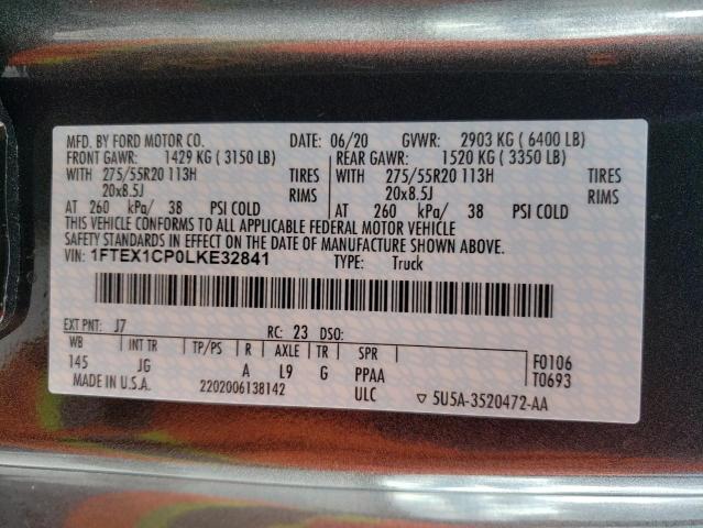 1FTEX1CP0LKE32841 Ford F150 Super 2020. Фото: 9