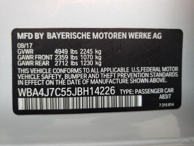 2018 BMW 440XI GRAN WBA4J7C55JBH14226