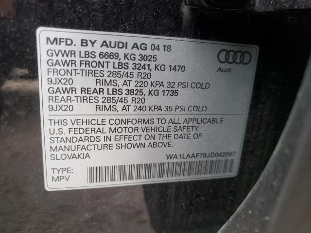 VIN WA1LAAF78JD042067 2018 Audi Q7, Premium Plus no.10