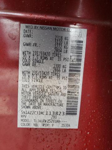 2021 NISSAN MURANO SL 5N1AZ2CJ1MC113823