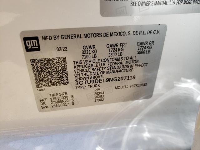 2022 GMC SIERRA - 3GTU9DEL9NG207118