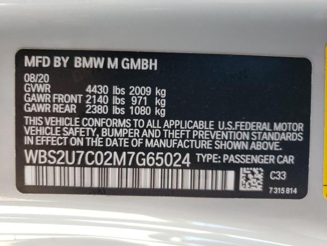 2021 BMW M2 COMPETI WBS2U7C02M7G65024