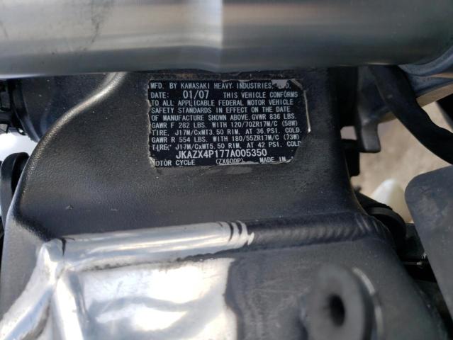 2007 KAWASAKI ZX600 P - JKAZX4P177A005350