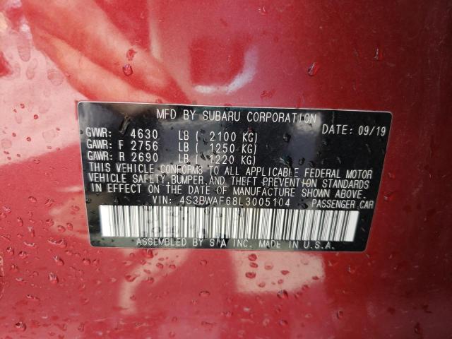 2020 SUBARU LEGACY SPO 4S3BWAF68L3005104