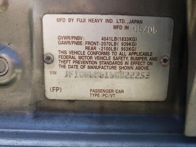 JF1GG68616G822253 Subaru Impreza Outback Sport