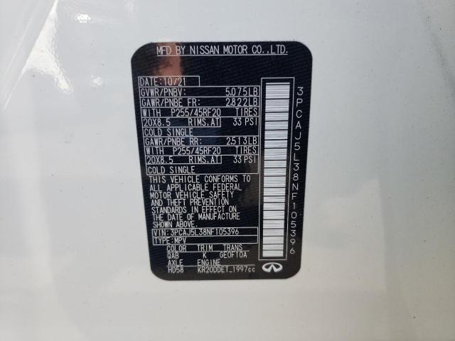 2022 INFINITI QX55 SENSO 3PCAJ5L38NF105396
