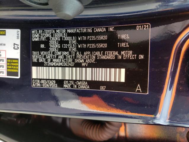 2021 LEXUS RX 450H 2T2HGMDA8MC062407
