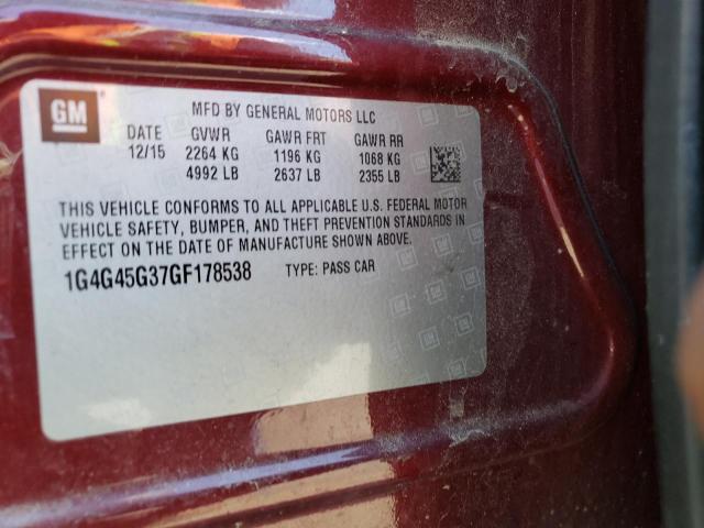 2016 BUICK LACROSSE S 1G4G45G37GF178538