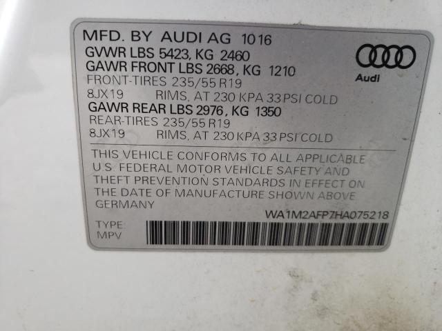 VIN WA1M2AFP7HA075218 2017 Audi Q5, Premium Plus no.10