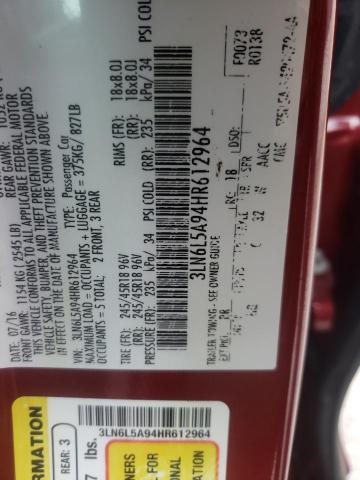 2017 LINCOLN MKZ PREMIE 3LN6L5A94HR612964
