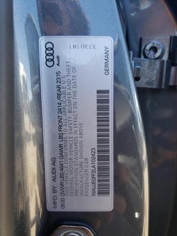 2020 AUDI A3 S-LINE WAUJEGFF2LA102423