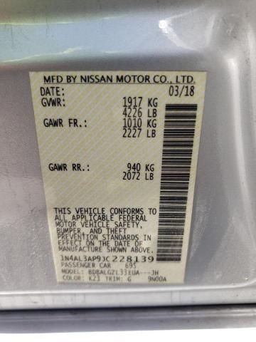 1N4AL3AP9JC228139 Nissan ALTIMA 2.5