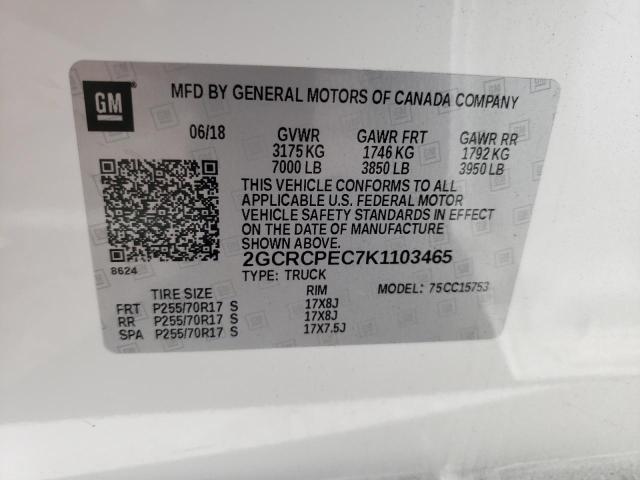 2GCRCPEC7K1103465 Chevrolet Silverado 2019. Фото: 9