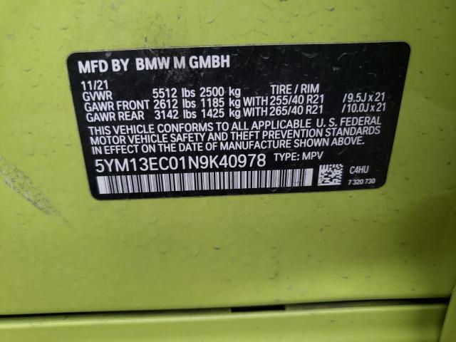2022 BMW X3 M 5YM13EC01N9K40978