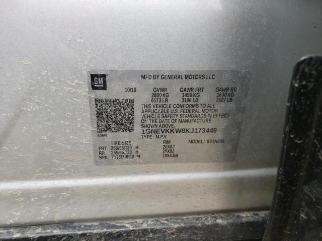 1GNEVKKW8KJ173449 Chevrolet Traverse Premier