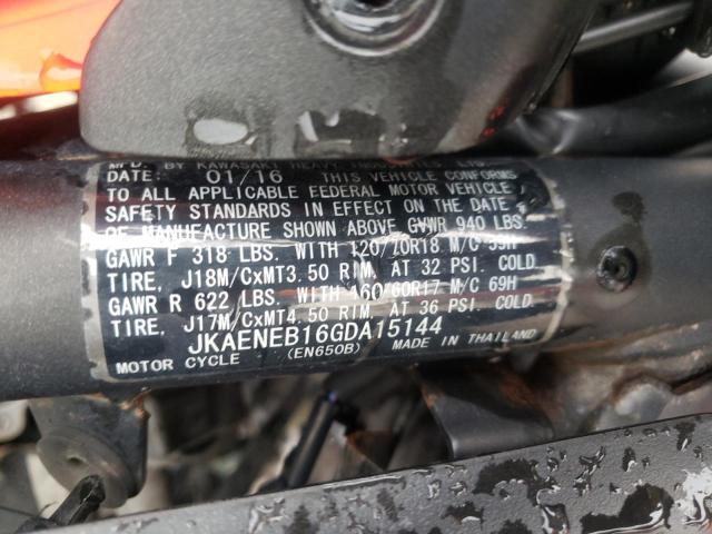 2016 KAWASAKI EN650 B JKAENEB16GDA15144
