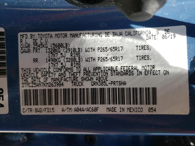 3TMCZ5AN7KM263984 Toyota Tacoma Dou 2019. Фото: 9