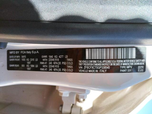 2016 FIAT 500X TREKK ZFBCFXCT0GP338545