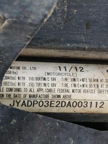 2013 YAMAHA XT1200Z JYADP03E2DA003112