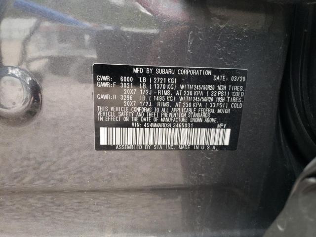 2020 SUBARU ASCENT TOU 4S4WMARD9L3465031