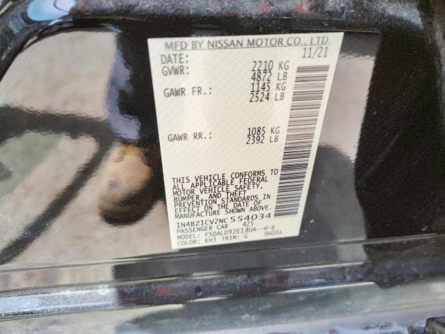 2022 NISSAN LEAF SV PL 1N4BZ1CV2NC554034