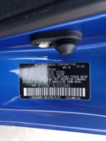 2020 SUBARU BRZ LIMITE JF1ZCAC1XL8702640