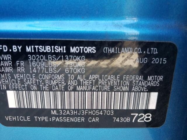 2015 MITSUBISHI MIRAGE DE ML32A3HJ3FH054703