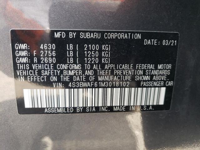 2021 SUBARU LEGACY PRE 4S3BWAF61M3018102
