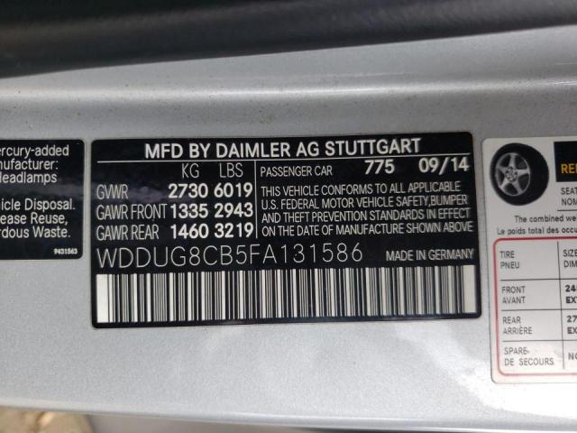 2015 MERCEDES-BENZ S550 WDDUG8CB5FA131586