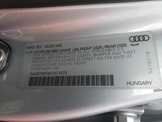 2016 AUDI S3 PREMIUM WAUB1GFFXG1071573