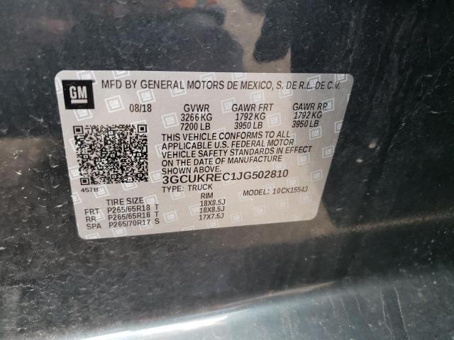 2018 CHEVROLET SILVRK1500 3GCUKREC1JG502810