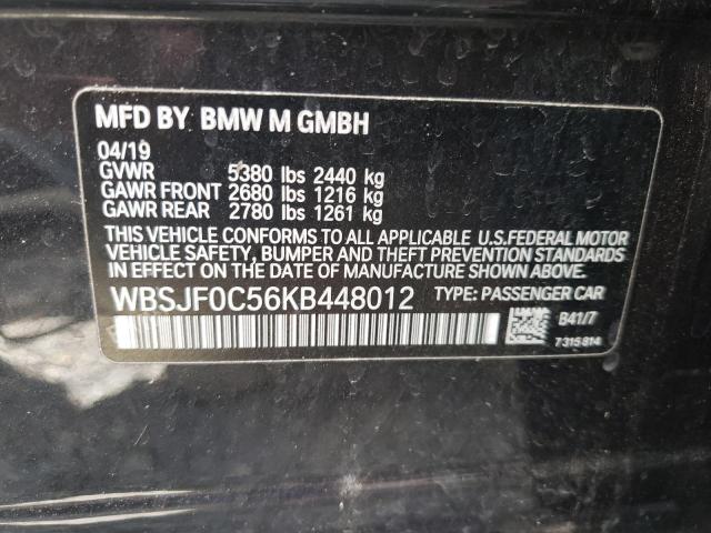 2019 BMW M5 WBSJF0C56KB448012