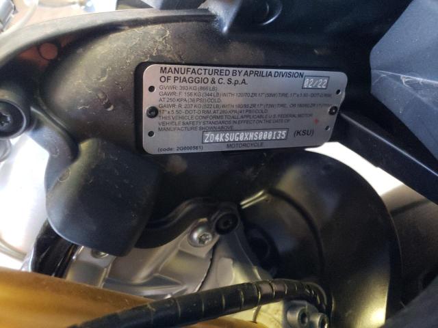 2022 APRILIA RS 660 ZD4KSUG0XNS000135