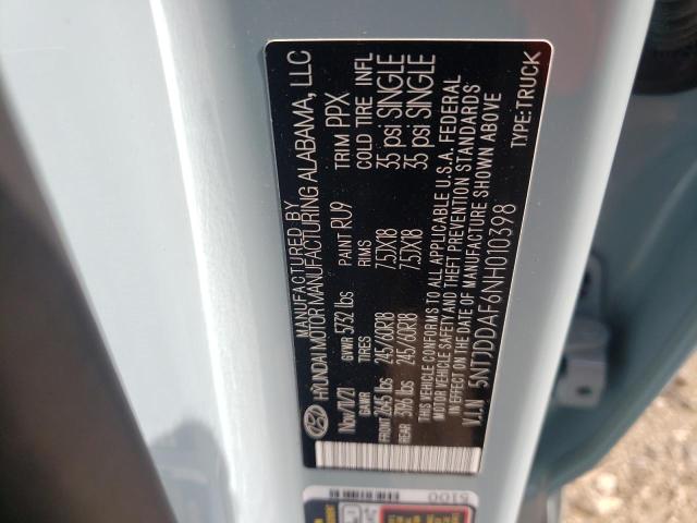 2022 HYUNDAI SANTA CRUZ 5NTJDDAF6NH010398