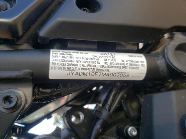 2021 YAMAHA XTZ690 JYADM10E7MA003058