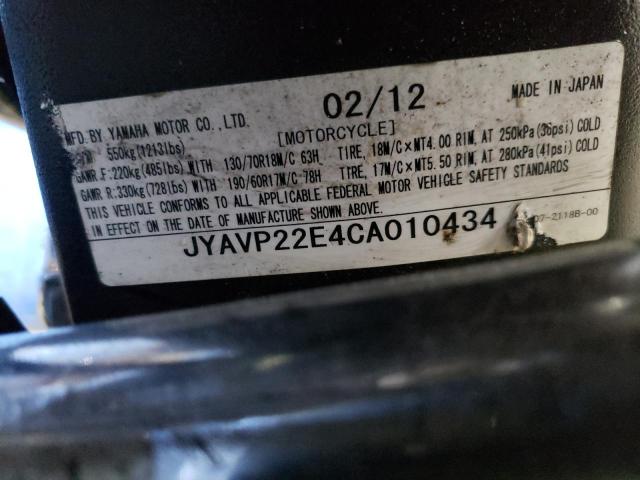 2012 YAMAHA XV1900 CT JYAVP22E4CA010434