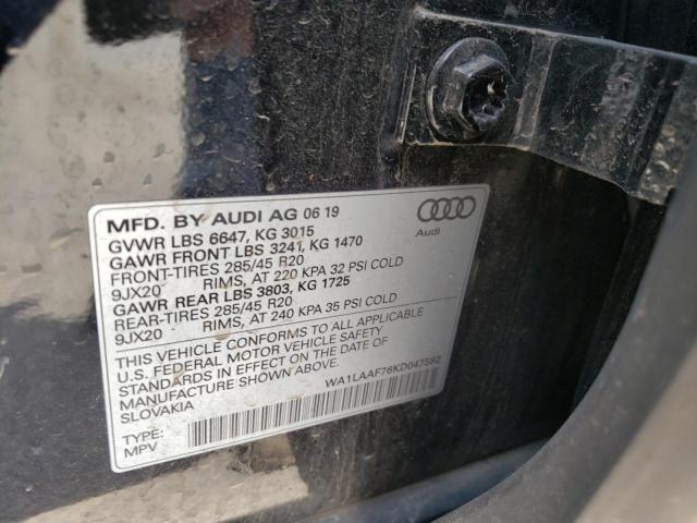 VIN WA1LAAF76KD047592 2019 Audi Q7, Premium Plus no.10