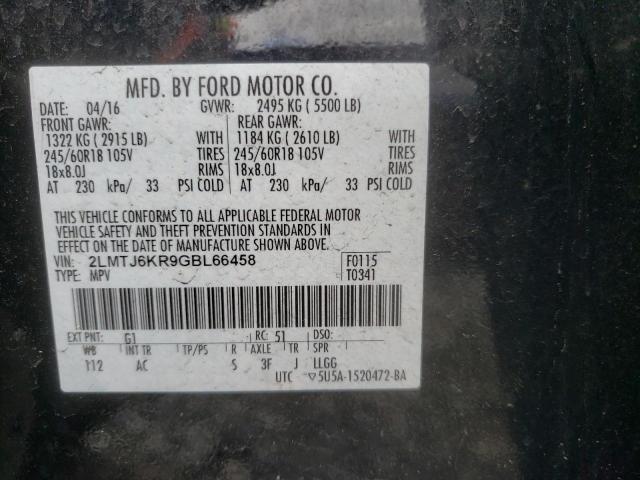 2016 LINCOLN MKX SELECT 2LMTJ6KR9GBL66458