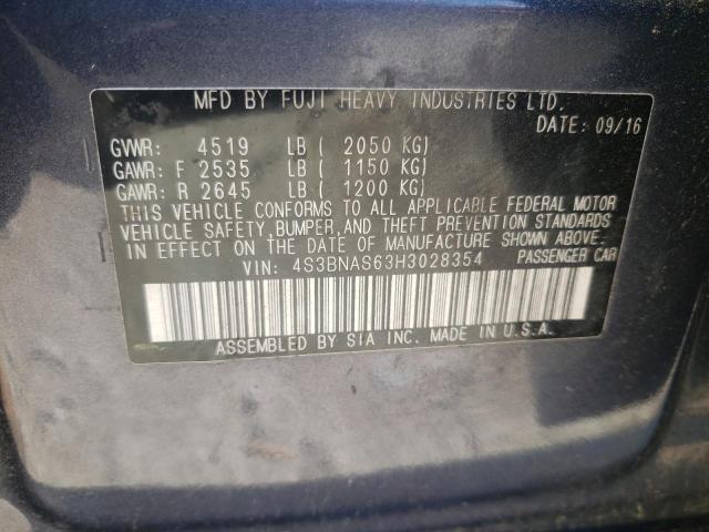 2017 SUBARU LEGACY SPO 4S3BNAS63H3028354