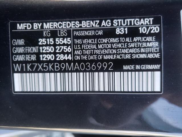 2021 MERCEDES-BENZ AMG GT 43 W1K7X5KB9MA036992