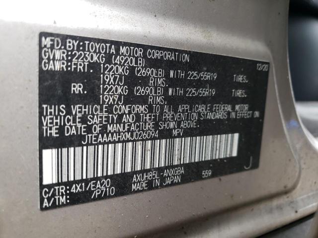 JTEAAAAHXMJ026094 Toyota VENZA LE