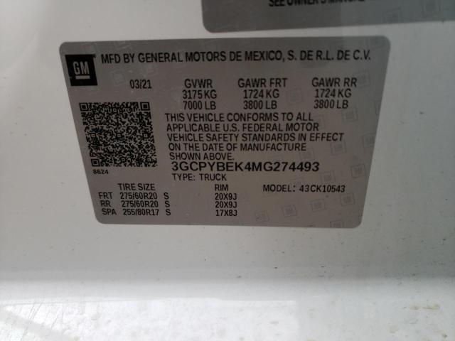 2021 CHEVROLET SILVRDO LT 3GCPYBEK4MG274493