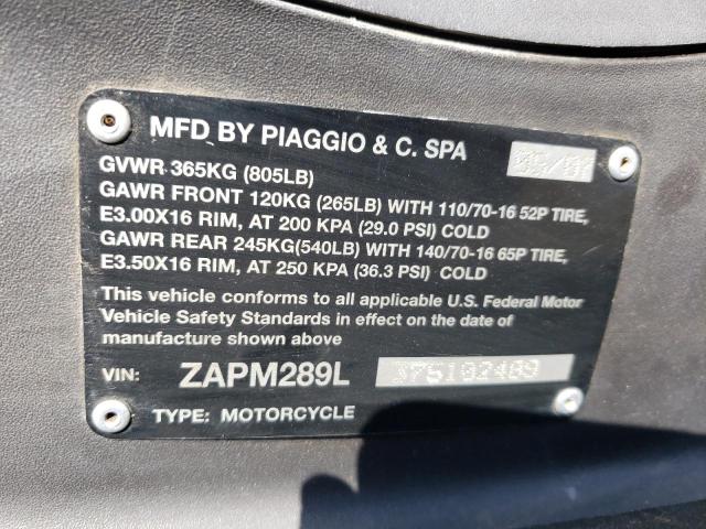 2007 PIAGGIO BV 250 ZAPM289L375102489