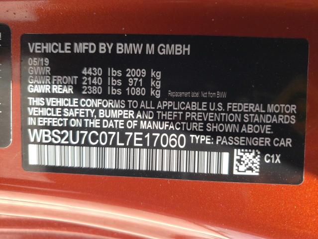 2020 BMW M2 COMPETI WBS2U7C07L7E17060